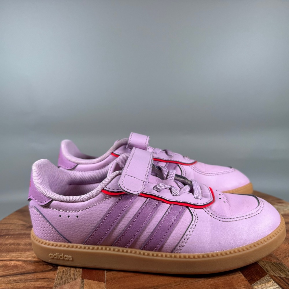 Adidas VL Court 2.0 Kids Sneakers Purple Pink Gum Sole Hook Loop US 1 AJ03050